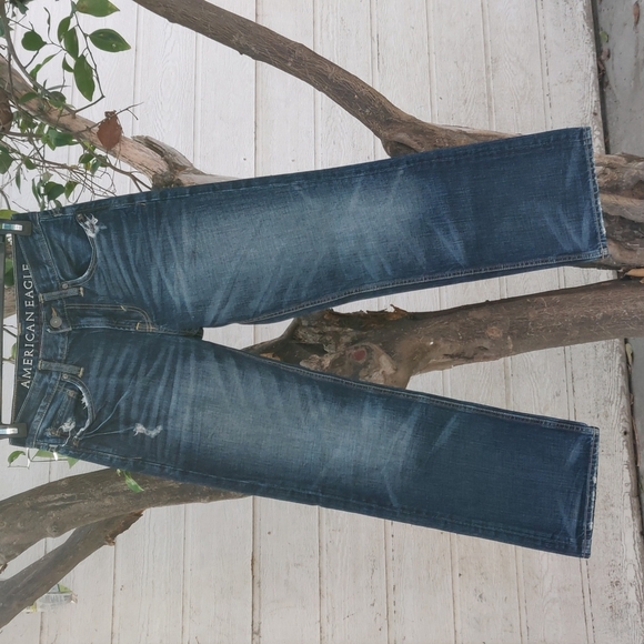 American eagle Men's jeans Bootcut size 28/30 color blue 100% cotton - Picture 2 of 10